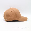 Braun 6 Panel Solid Color Baseballkappe